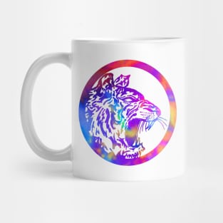 Rainbow Circle Tiger Head Mug